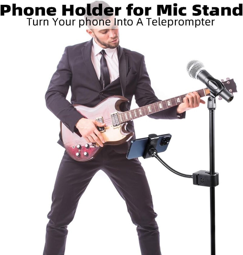 FPN Mic Stand Phone Holder, Flexible Phone Mount with 7.9" Removable Gooseneck for Microphone Music Stand, 360°Adjustable Phone Holder for iPhone 16 Pro Max, 15 Plus, All Smartphones - Image 2
